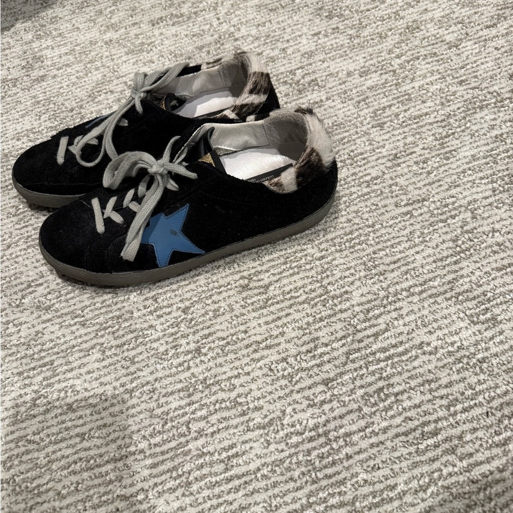 Golden Goose Black and Blue Star Sneakers